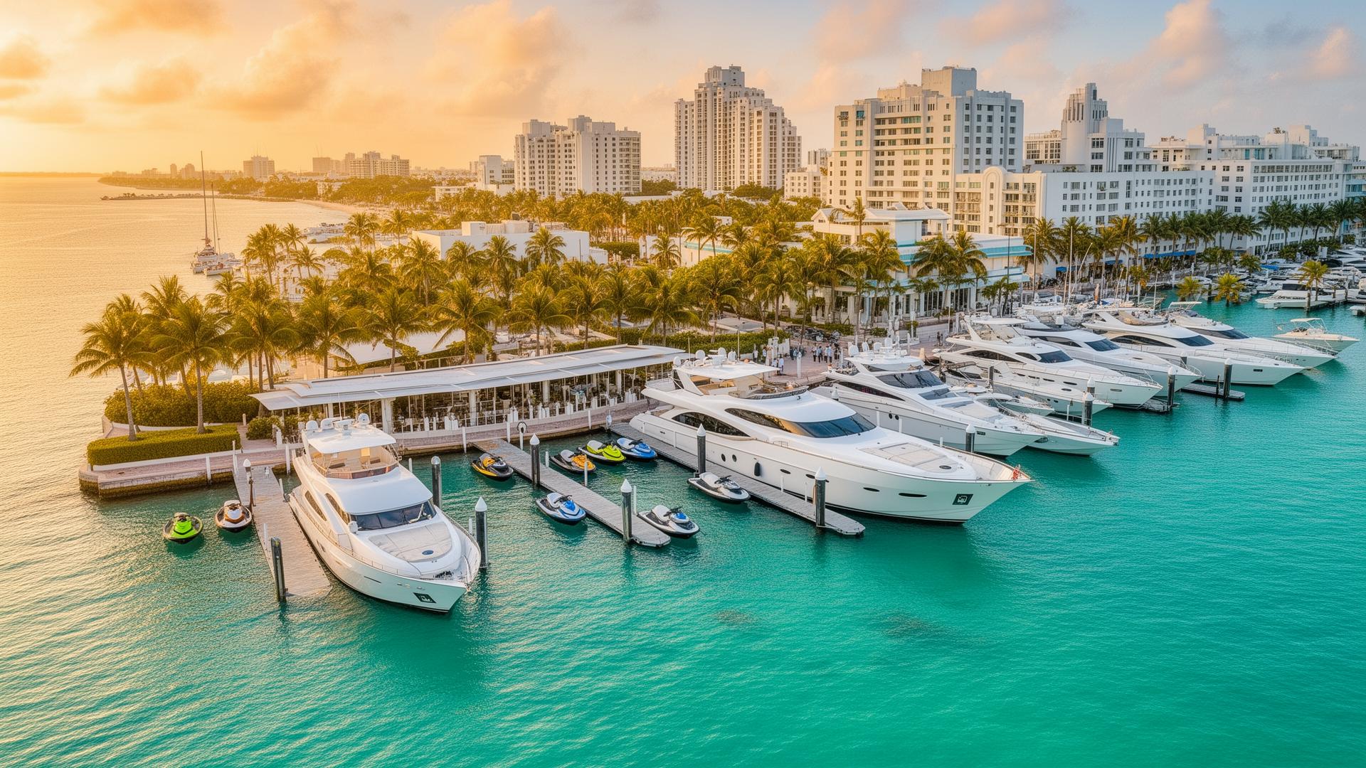 The marina where Jet Ski Miami 7 rentals launch