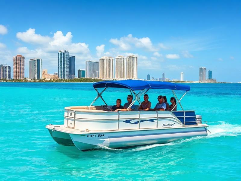 Pontoon boat rental for groups in Miami Beach